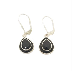 Pear Black Spinel Earrings