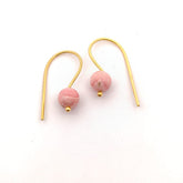 Round Rhodochrosite Silver Earrings