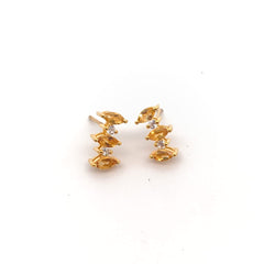 Citrine Stones Silver Earrings