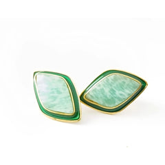 Green Amazonite Silver Earring