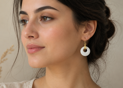 White Quartz 925 Silver Earrings