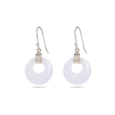 White Circle Earrings