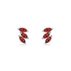 Marquiese Garnet Stone Silver Earrings