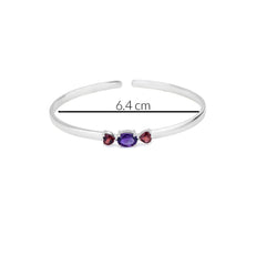 Dual Glow Amethyst & Garnet Bangle