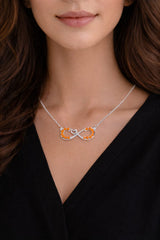 Dainty Citrine Infinity Necklace in 925 Silver