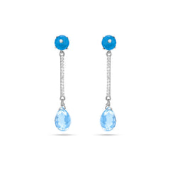 Blue Topaz Stone Earrings