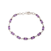 Calming Amethyst Silver Bracelet