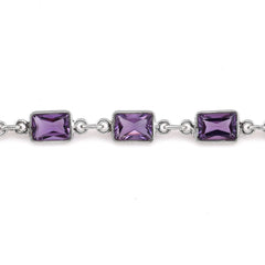 Calming Amethyst Silver Bracelet