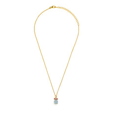 Drop Pendant Necklace with Amethyst Accents in Gold-Plated 925 Silver