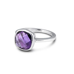 Velvet Cushion Amethyst Ring in 925 Sterling Silver