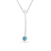 Round Apatite In 925 Silver Necklace
