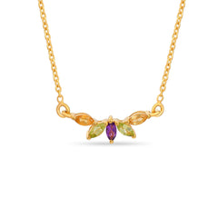 Marquise Stones Silver Necklace