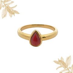 Pear Garnet Stone Ring