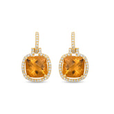 Citrine Stone Silver Earrings