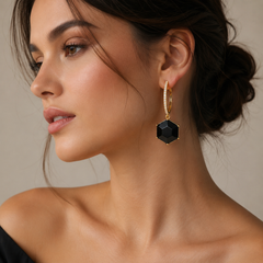 Black Geometry Earrings
