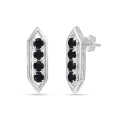 Minimal Bar Black Spinel Studs