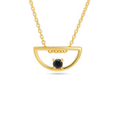 Round Black Spinel 925 Silver Necklace
