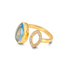 Blue Topaz Silver Ring