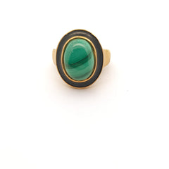Oval Malachite Stone Ring