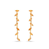 Citrine Stone Silver Earrings