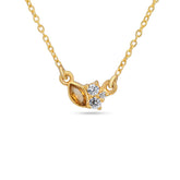 Citrine Marquise With CZ 925 Silver Necklace