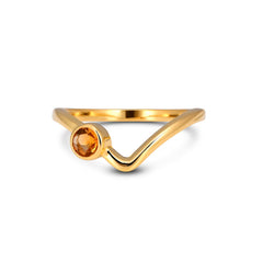 Wave Citrine Ring in 925 Sterling Silver
