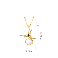 Triple Arc Black & White Necklace