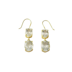 Aqua stone silver earrings