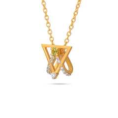 Round Peridot Silver Necklace