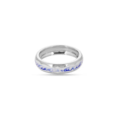 Blue And White Enamel Ring