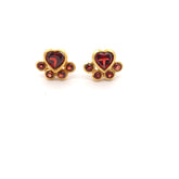 Garnet Stone Silver Earrings