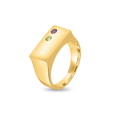 Amethyst, Peridot Men's Ring