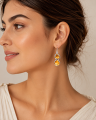 Rough Citrine 925 silver Earrings