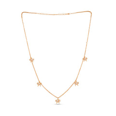 Bow Charm With CZ Necklace In 925 Silver