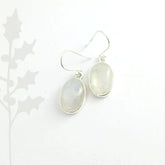 Oval Moonstone 925 Silver Earrings