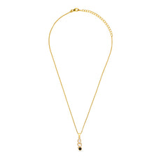 Moonstone And Black Spinel Necklace In 925 Silver
