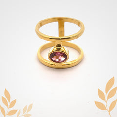 Oval Pink Tourmaline Silver Ring