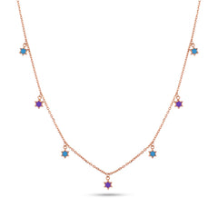 Star Charm Enamel Silver Necklace