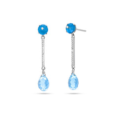 Blue Topaz Stone Earrings