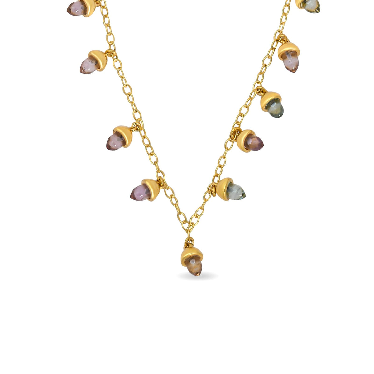 LQ, Aqua Stones Silver Necklace Set