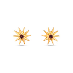 Starburst Garnet Studs