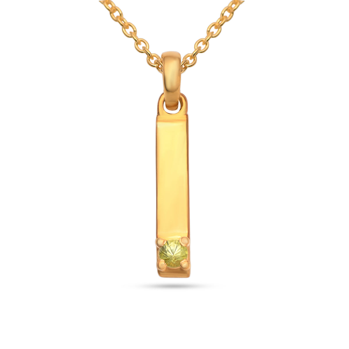 Peridot Bar Necklace