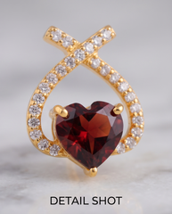 Garnet Heart studs