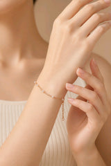 Dual Shine White Pearl Bracelet