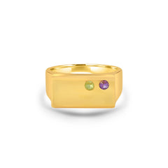 Amethyst, Peridot Men's Ring