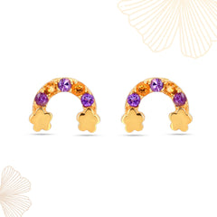 Amethyst , Citrine Silver Earrings