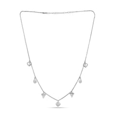 Heart Charm With CZ Necklace In 925 Silver