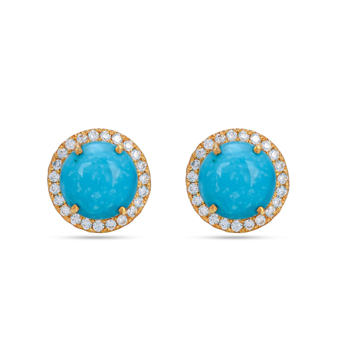 Turquoise Stone 925 Silver Earrings