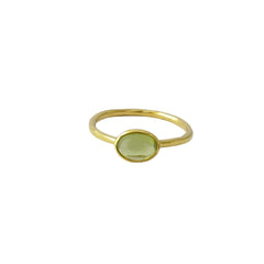 Oval Peridot silver ring