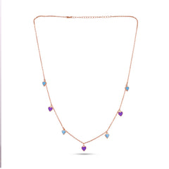 Heart Charm Enamel Necklace